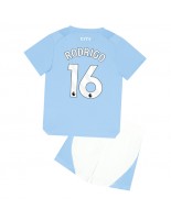 Manchester City Rodri Hernandez #16 Kotipaita Lasten 2023-24 Lyhythihainen (+ shortsit)